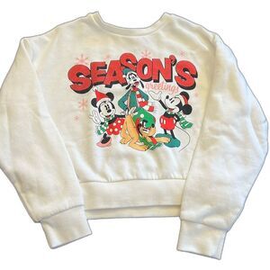 Girl’s Disney Season’s Greetings cropped sweatshirt.  Size 8-9. worn once